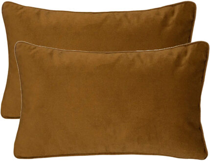 Atmosphera Bank/sierkussens Sophia - 2x stuks - 30 x 50 cm - polyester met rits