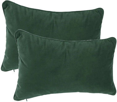 Atmosphera Bank/sierkussens Sophia - 2x stuks - 30 x 50 cm - polyester met rits