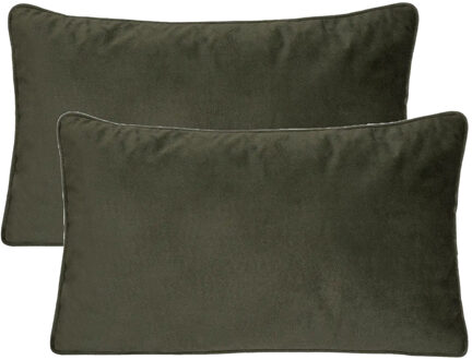 Atmosphera Bank/sierkussens Sophia - 2x stuks - 30 x 50 cm - polyester met rits