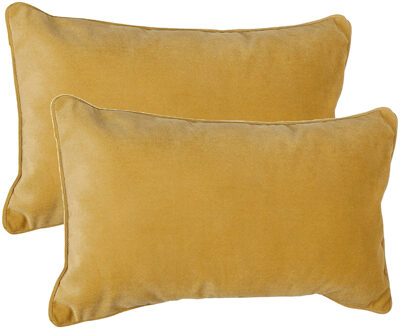 Atmosphera Bank/sierkussens Sophia - 2x stuks - 30 x 50 cm - polyester met rits