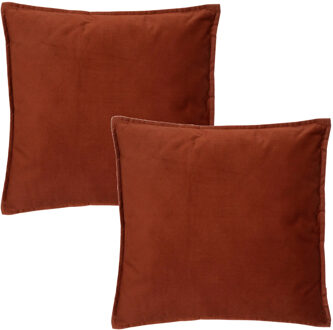 Atmosphera Bank/sierkussens Sophia - 2x stuks - 45 x 45 cm - polyester met rits