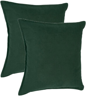 Atmosphera Bank/sierkussens Sophia - 2x stuks - 45 x 45 cm - polyester met rits