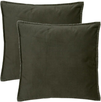 Atmosphera Bank/sierkussens Sophia - 2x stuks - 45 x 45 cm - polyester met rits