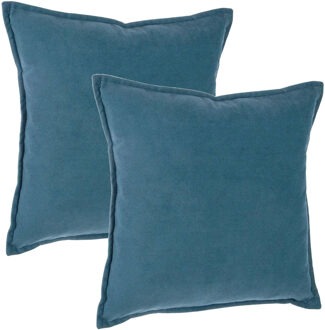 Atmosphera Bank/sierkussens Sophia - 2x stuks - 45 x 45 cm - polyester met rits