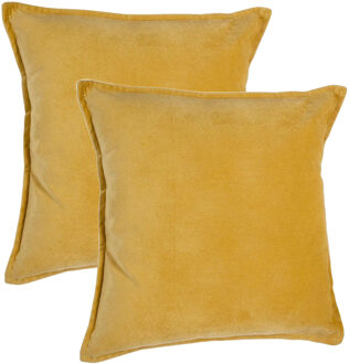 Atmosphera Bank/sierkussens Sophia - 2x stuks - 45 x 45 cm - polyester met rits