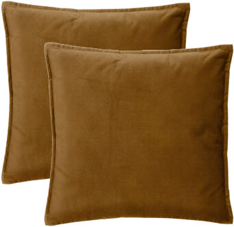 Atmosphera Bank/sierkussens Sophia - 2x stuks - 45 x 45 cm - polyester met rits