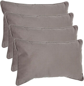 Atmosphera Bank/sierkussens Sophia - 4x - 30 X 50 Cm - Taupe