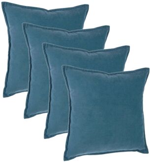 Atmosphera Bank/sierkussens Sophia - 4x - 45 X 45 Cm - Blauw