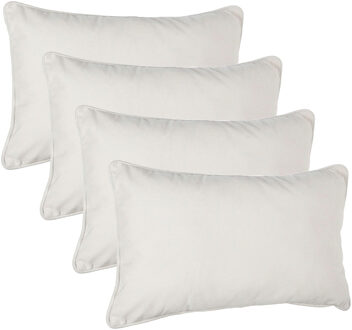 Atmosphera Bank/sierkussens Sophia - 4x stuks - 30 x 50 cm - polyester met rits