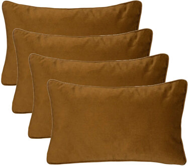 Atmosphera Bank/sierkussens Sophia - 4x stuks - 30 x 50 cm - polyester met rits