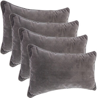 Atmosphera Bank/sierkussens Sophia - 4x stuks - 30 x 50 cm - polyester met rits