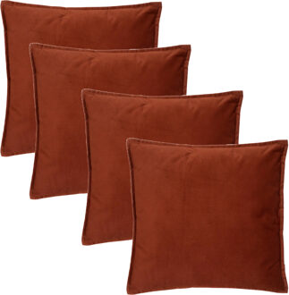 Atmosphera Bank/sierkussens Sophia - 4x stuks - 45 x 45 cm - polyester met rits