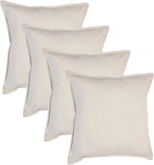 Atmosphera Bank/sierkussens Sophia - 4x stuks - 45 x 45 cm - polyester met rits