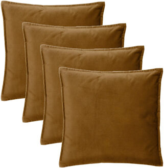 Atmosphera Bank/sierkussens Sophia - 4x stuks - 45 x 45 cm - polyester met rits