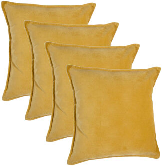 Atmosphera Bank/sierkussens Sophia - 4x stuks - 45 x 45 cm - polyester met rits