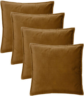 Atmosphera Bank/sierkussens Sophia - 4x stuks - 55 x 55 cm - polyester met rits