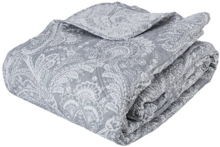 Atmosphera Bedsprei Lady Mary - grijs - 240 x 260 cm - polyester - luxe motief - 1 cm dik