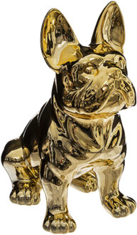 Atmosphera Beeldje Franse Bulldog hond Eden - 22 cm - keramiek - goud - beeld