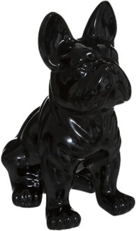 Atmosphera Beeldje Franse Bulldog hond Eden - 22 cm - keramiek - zwart - beeld
