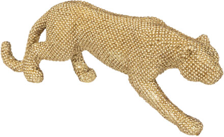 Atmosphera Beeldje Panter glitter studs - 10 cm - polyresin - goud - decoratie beeld