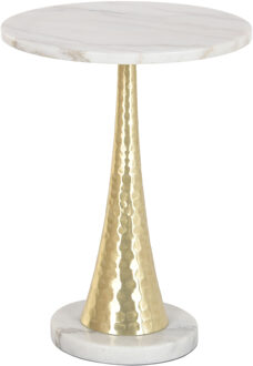 Atmosphera Bijzettafel Elegance - goud - marmer - D41 x H53 cm