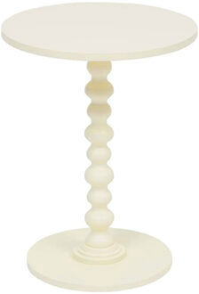 Atmosphera Bijzettafel/salontafel Alexa - ivoor - MDF hout - rond - Planten verhoger - D38 x H50 cm