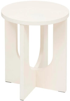 Atmosphera Bijzettafel/salontafel Bloom - wit - MDF hout - rond