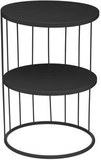 Atmosphera Bijzettafel/Salontafel Kobu - zwart - metaal - rond - salontafels industrieel