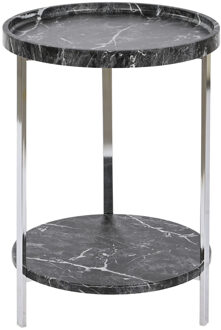 Atmosphera Bijzettafel / salontafel - zwart - rond - D40 x H53 cm