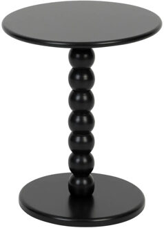 Atmosphera Bijzettafeltje Bologna - zwart - D38x H46 cm - plantenpot verhoger/koffie salon tafel - MDF
