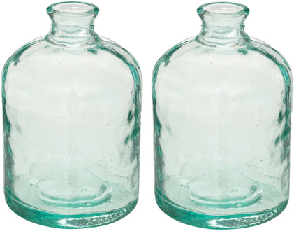 Atmosphera Bloemenvaas - 2x - Apotheker Fles model - transparant - glas - H20 x D12 cm