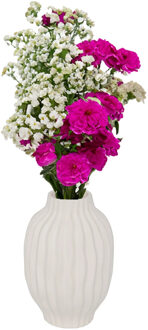 Atmosphera Bloemenvaas Antique Roman - creme wit - keramiek - D15 x H22 cm