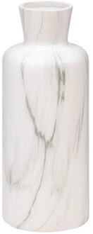 Atmosphera Bloemenvaas Athens - mat marmer wit - keramiek - D12 x H30 cm - Stelen en boeketten