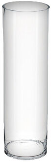 Atmosphera bloemenvaas Cilinder model - transparant - stevig glas - H50 x D15 cm