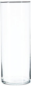 Atmosphera Bloemenvaas - cilinder vorm - transparant - glas - 15 x 40 cm