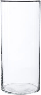 Atmosphera Bloemenvaas cilinder vorm van transparant glas 30 x 13 cm