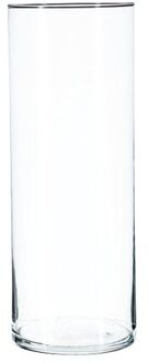 Atmosphera Bloemenvaas cilinder vorm van transparant glas 40 x 15 cm - Vazen