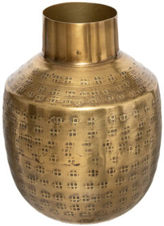 Atmosphera Bloemenvaas Emperor Bol - goud - metaal - D10 x H15 cm - Stelen en boeketten