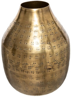 Atmosphera Bloemenvaas Emperor Ovaal - goud - metaal - D10 x H15 cm - Stelen en boeketten