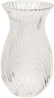 Atmosphera Bloemenvaas Manel - transparant glas - D12 x H20 cm - vaas - sierlijk model