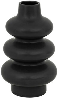 Atmosphera Bloemenvaas Montagne - zwart - dolomiet - D15 x H25 cm - Stelen en boeketten - Klassiek meets modern