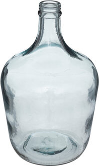 Atmosphera bloemenvaas Olijfolie Fles model - blauw transparant - glas - H30 x D18 cm