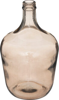 Atmosphera bloemenvaas Olijfolie Fles model - Smoke lichtgrijs transparant - glas - H30 x D18 cm