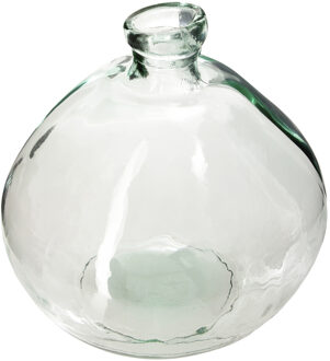 Atmosphera bloemenvaas Organische bol fles vorm - helder transparant - glas - H22 x D21 cm