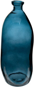 Atmosphera bloemenvaas Organische fles vorm - blauw transparant - glas - H51 x D23 cm