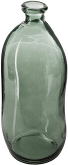 Atmosphera bloemenvaas Organische fles vorm - groen transparant - glas - H36 x D15 cm - Vazen