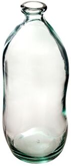 Atmosphera bloemenvaas Organische fles vorm - helder transparant - glas - H36 x D15 cm - Vazen