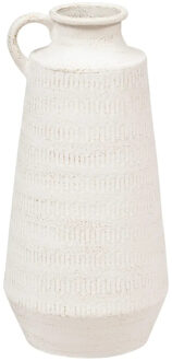 Atmosphera Bloemenvaas Sciacca - wit - keramiek - D20 x H41 cm - Stelen en boeketten - Grieks/Romeins thema