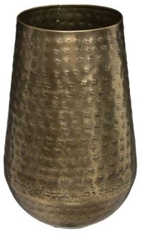 Atmosphera Bloemenvaas van metaal 23 x 15 cm kleur metallic brons - Vazen Bruin