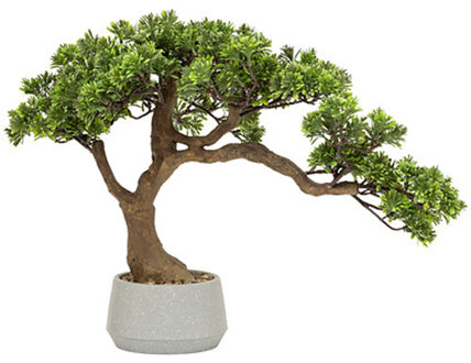 Atmosphera bonsai boom - in keramische pot - 45 cm - kunstplant - groen